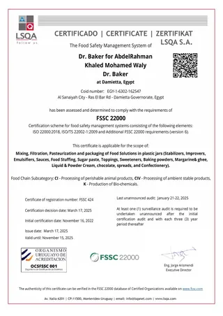 FSSC 22000 Food safety system